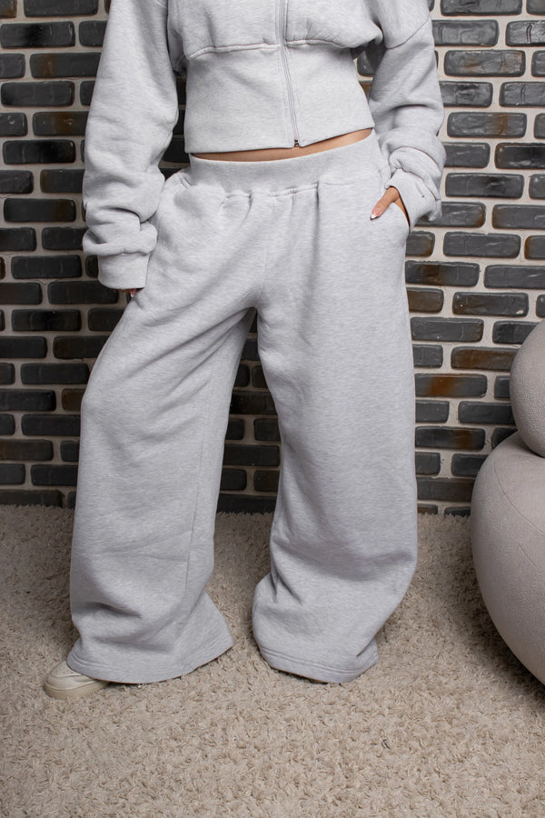 Wide-Leg Sweatpants Grey