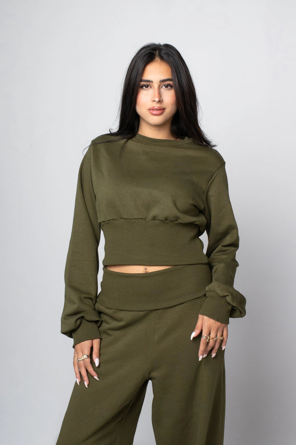 Relaxed Top Olive