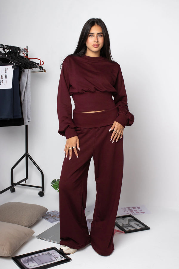 Folded Pants Burgandy